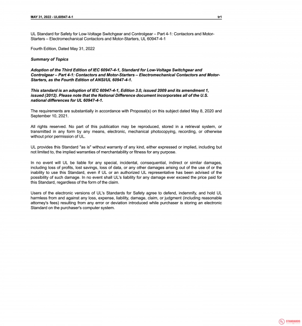 UL 60947-4-1 PDF UL 60947-4-1 PDF